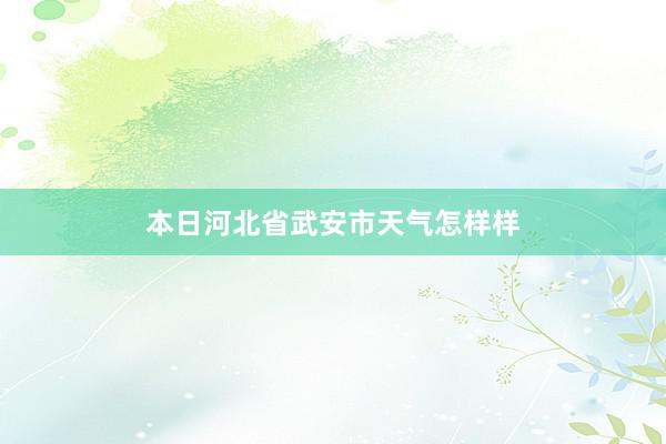 本日河北省武安市天气怎样样